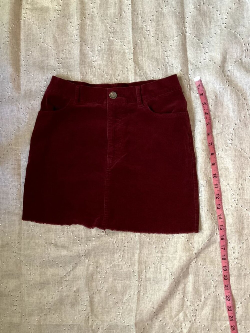 Forever 21 Burgandy Corduroy Mini Skirt - Size M